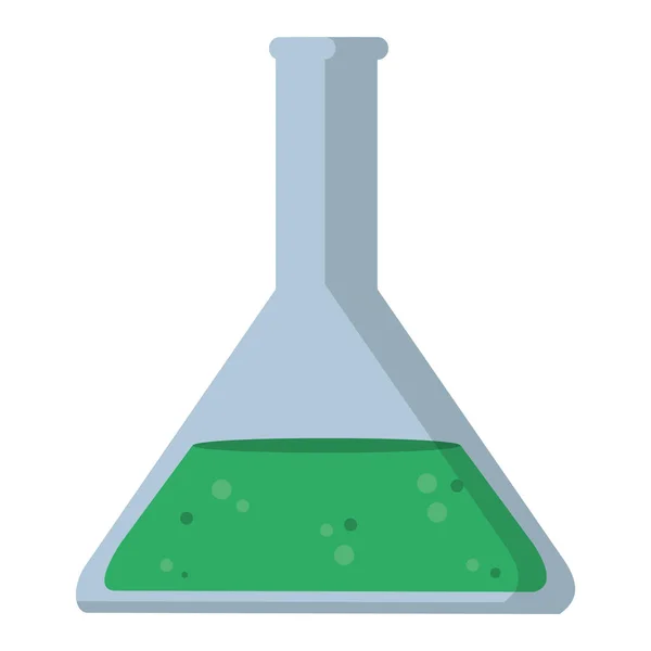 Laboratuvar Erlenmeyer Kimyasal Bilim Deneme Vektör Çizim — Stok Vektör