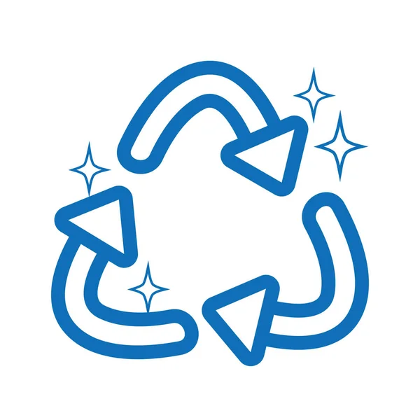 Linie Recyceln Symbol Zur Ökologie Planeten Pflege Vektor Illustration — Stockvektor