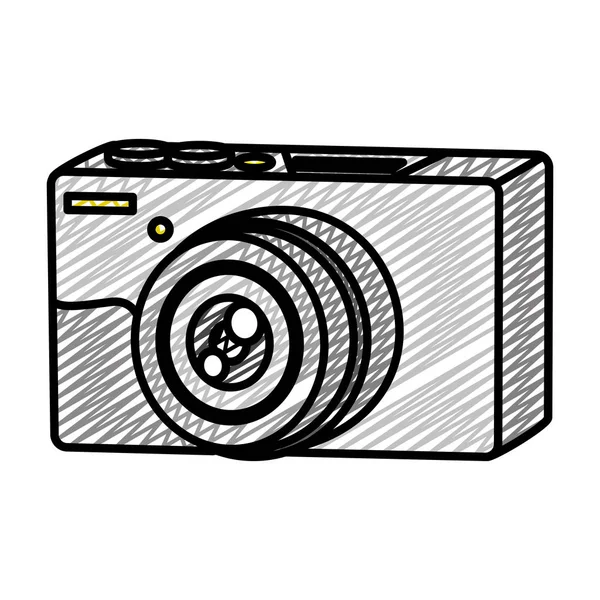 Doodle Professzionális Digitális Fényképezőgép Technológia Objektum Vektoros Illusztráció — Stock Vector
