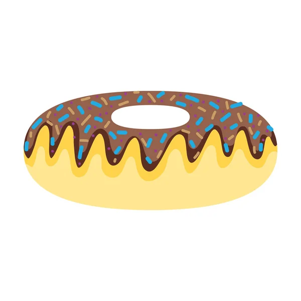 Heerlijke Zoete Donut Snack Eten Vectorillustratie — Stockvector