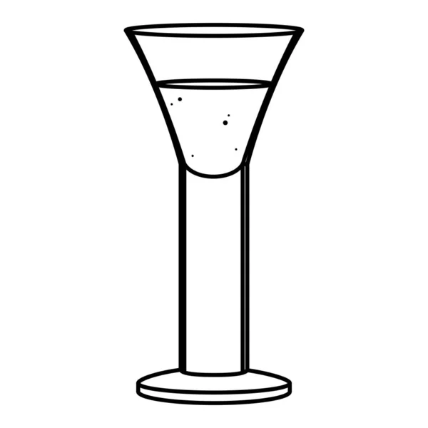 Line Blanco Tequila Glas Spirituose Getränke Vektor Illustration — Stockvektor