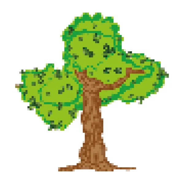 Pixelated Egzotik Ağaç Dalı Sapı Vektör Çizim — Stok Vektör