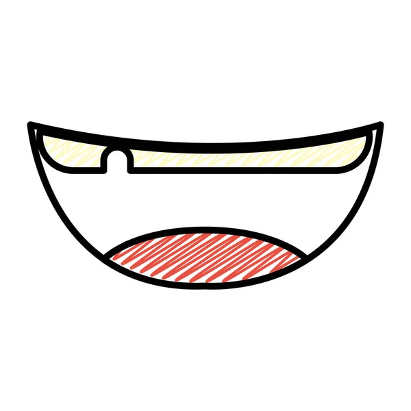 Doodle Στυλ Ωραίο Στόμα Γλώσσα Και Χωρίς Δόντι Εικονογράφηση Διάνυσμα — Διανυσματικό Αρχείο