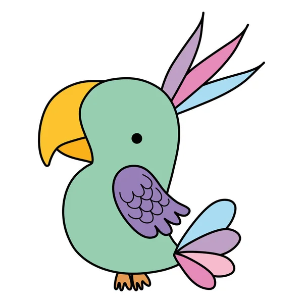 Color Bonito Loro Pájaro Animal Salvaje Vector Ilustración — Archivo Imágenes Vectoriales