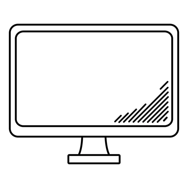 Línea Computadora Electrónica Escritorio Icono Tecnología Ilustración Vectorial — Archivo Imágenes Vectoriales