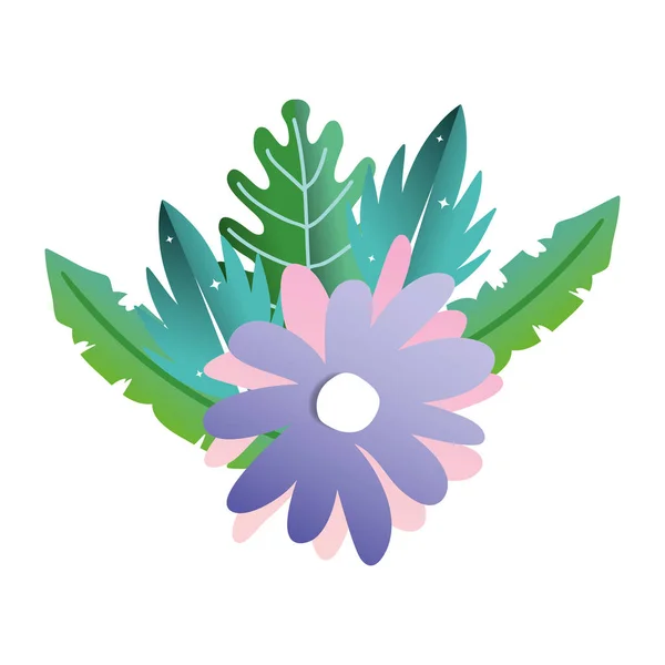 熱帯植物を美花葉ベクトル図 — ストックベクタ