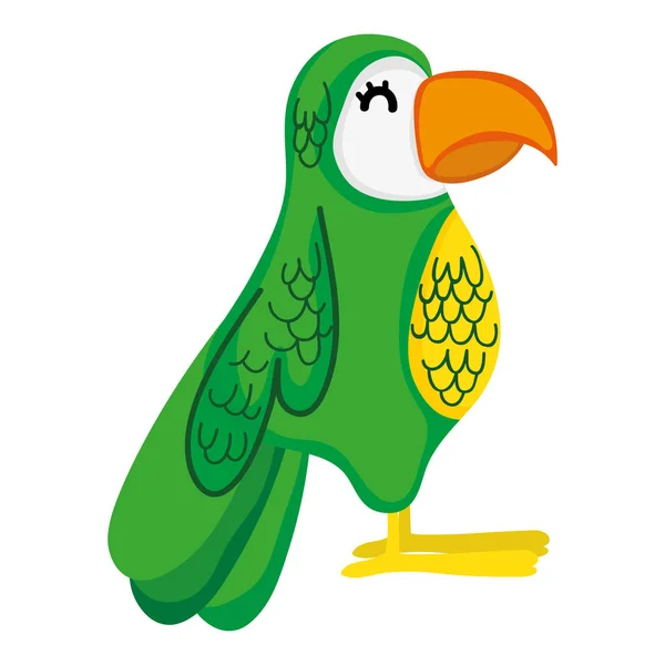 Pájaro Loro Exótico Con Plumas Belleza Vector Ilustración — Vector de stock