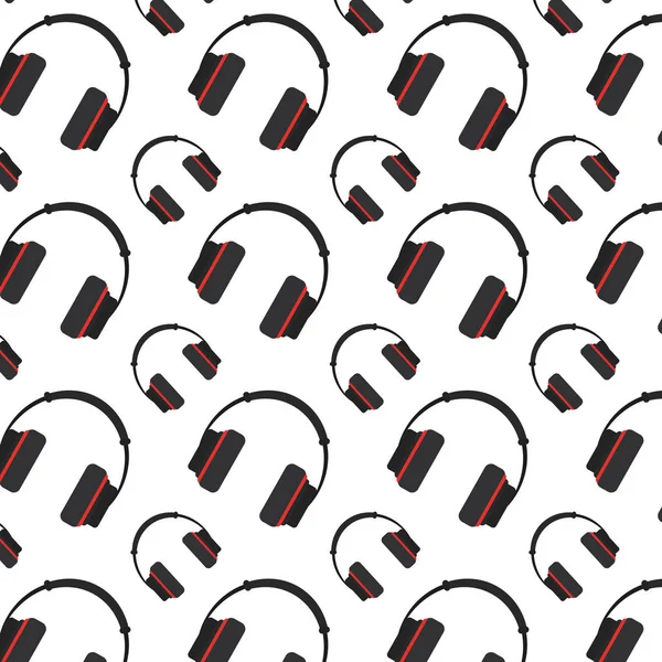 Müzik Kulaklık Nesne Teknoloji Arka Plan Vektör Çizim — Stok Vektör