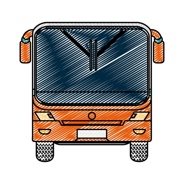 Doodle Voorzijde Bus Stad Vervoer Passagier Vectorillustratie — Stockvector