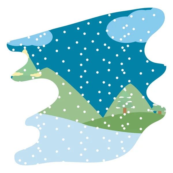 winter weather and snowing season landscape vector illustration