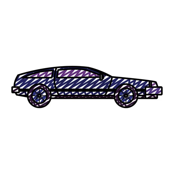 Doodle Lado Lujo Coche Transporte Estilo Vector Ilustración — Archivo Imágenes Vectoriales