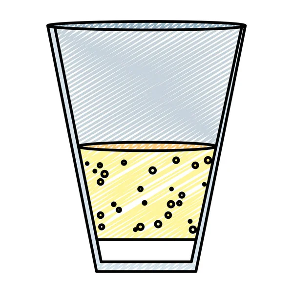 Doodle Szampański Napój Alkoholowy Szkła Alkoholu Ilustracja Wektorowa — Wektor stockowy
