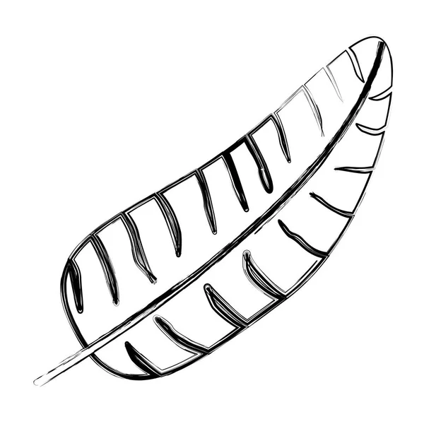 Grunge Pflanze Tropischer Zweig Blätter Stil Vektor Illustration — Stockvektor