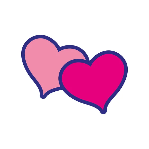 Hjärtan Tillsammans För Kärlek Och Romantiska Symbol Vektor Illustration — Stock vektor
