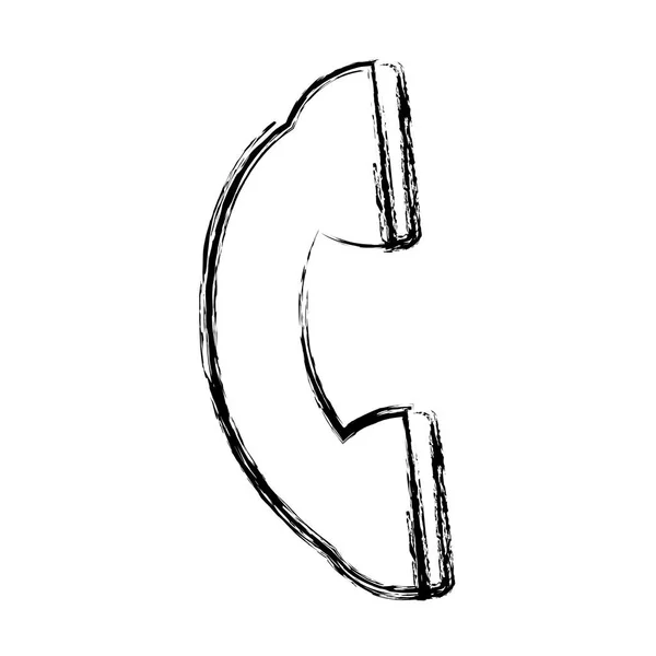 Grunge Grafik Telefon Kommunikation Piktogramm Zeichen Vektor Illustration — Stockvektor