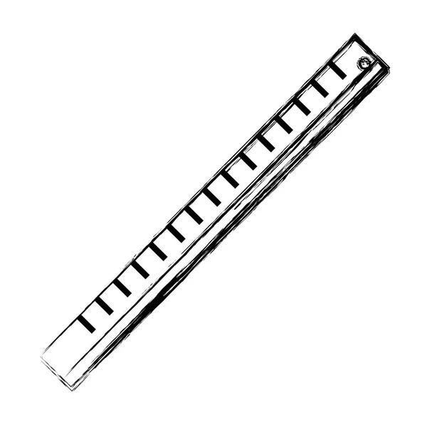 Grunge Plastic Ruler Education School Utensil Vector Illustration — Stock Vector