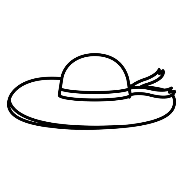 Γραμμή Θηλυκό Στυλ Μόδας Καπέλο Κορδέλα Εικονογράφηση Διάνυσμα — Διανυσματικό Αρχείο