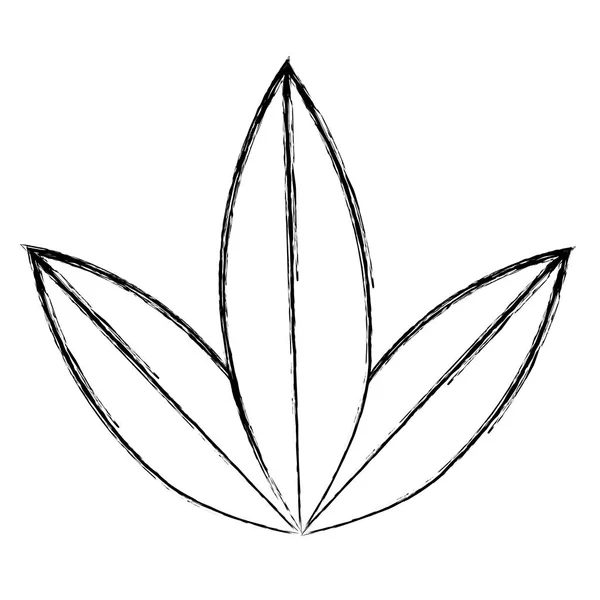 Grunge Εξωτικά Φύλλα Στυλ Εικονογράφηση Διάνυσμα Βοτανικής Χλωρίδας — Διανυσματικό Αρχείο