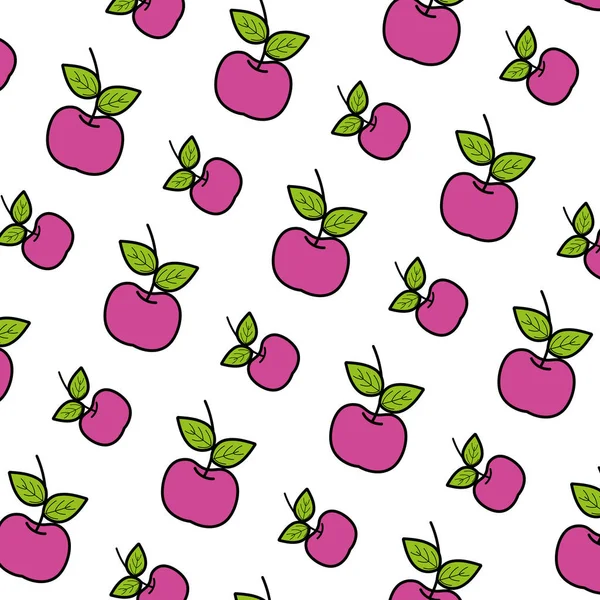 色おいしい新鮮なリンゴ果実背景ベクトル イラスト — ストックベクタ