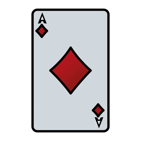 Cor Diamantes Pôquer Cartão Jogo Vetor Ilustração —  Vetores de Stock
