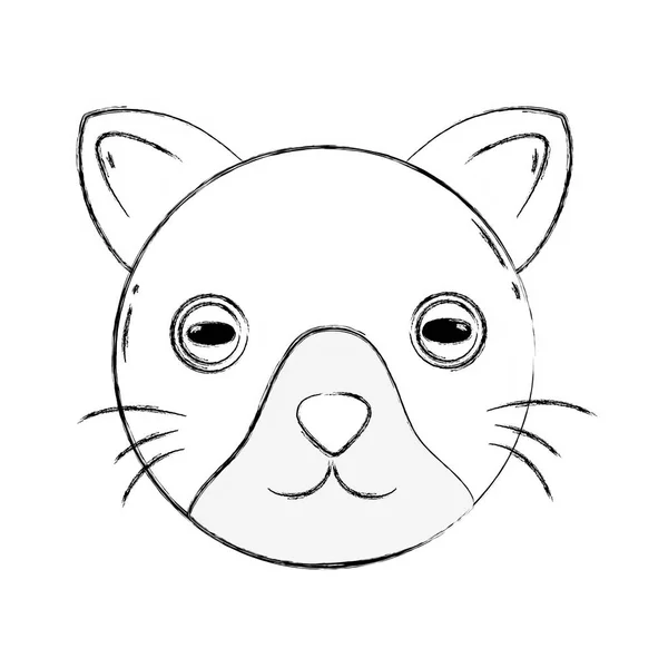 Фигура Милая Голова Кошки Животное Векторная Иллюстрация — стоковый вектор