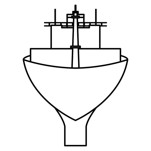 Ligne Avant Navire Véhicule Transport Dans Mer Illustration Vectorielle — Image vectorielle