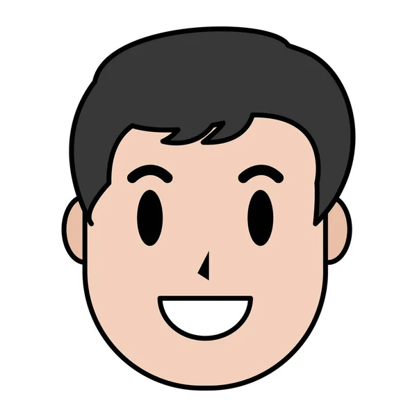 Χρώμα Ευτυχισμένος Άνθρωπος Κεφάλι Χτένισμα Σχεδιασμό Εικονογράφηση Διάνυσμα — Διανυσματικό Αρχείο