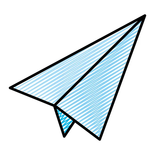 Doodle Papier Avion Objet Origami Style Vectoriel Illustration — Image vectorielle