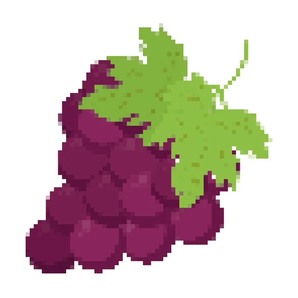 Pixelado Delicioso Grapers Frutas Nutrición Vector Ilustración — Vector de stock