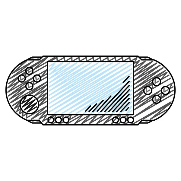 Illustration Vectorielle Simulateur Portable Console Jeu Électronique Doodle — Image vectorielle