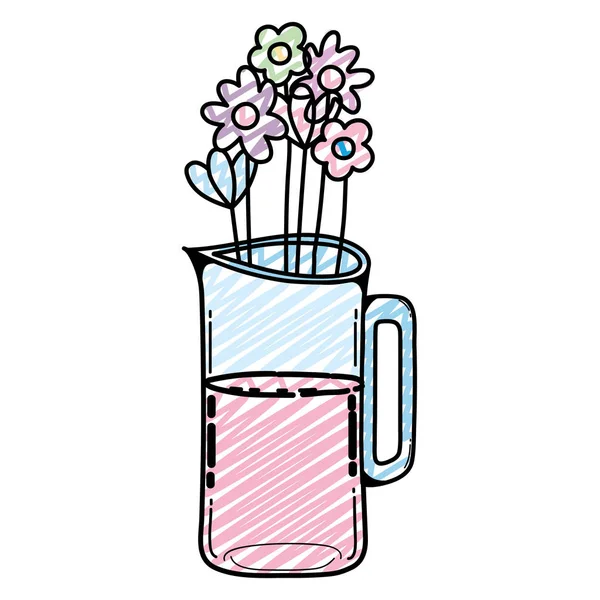 Doodle Schönen Strauß Blumen Der Reserve Maurer Vektor Illustration — Stockvektor