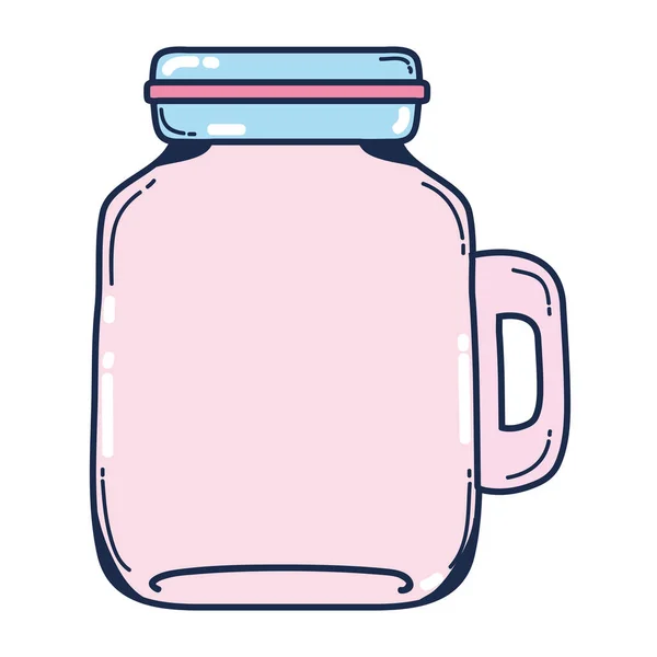 Naturen Mason Jar Med Friska Juice Vektorillustration — Stock vektor