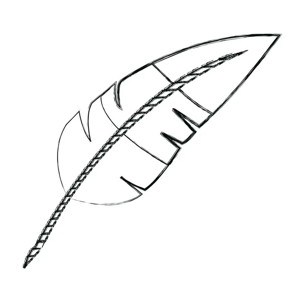 Grunge Art Feather Pen Object Design Vector Illustration — Stock Vector