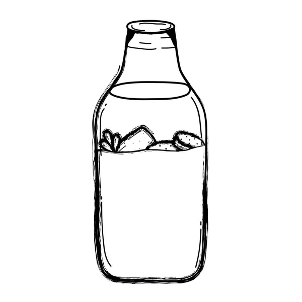 Grunge Mason Jar Ekologiska Grönsaker Bevara Vektorillustration — Stock vektor