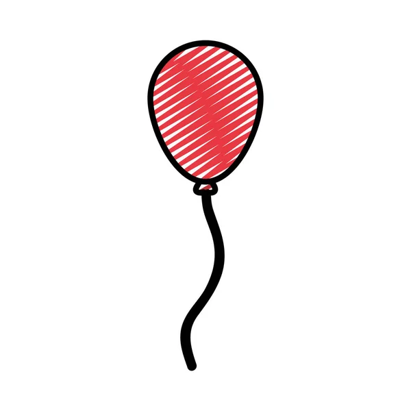 Doodle Ballon Partij Decoratie Object Stijl Vectorillustratie — Stockvector