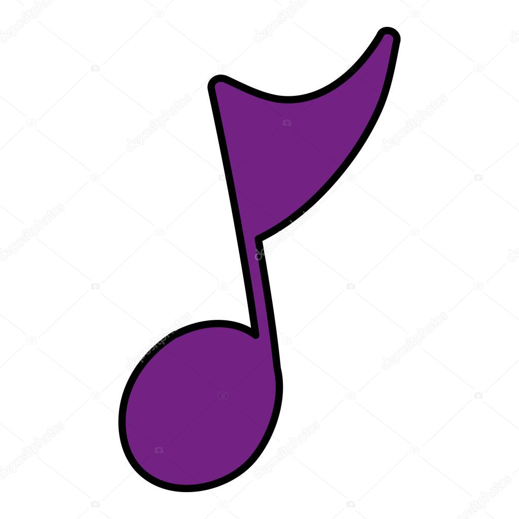 color musical quaver note sign sound vector illustration
