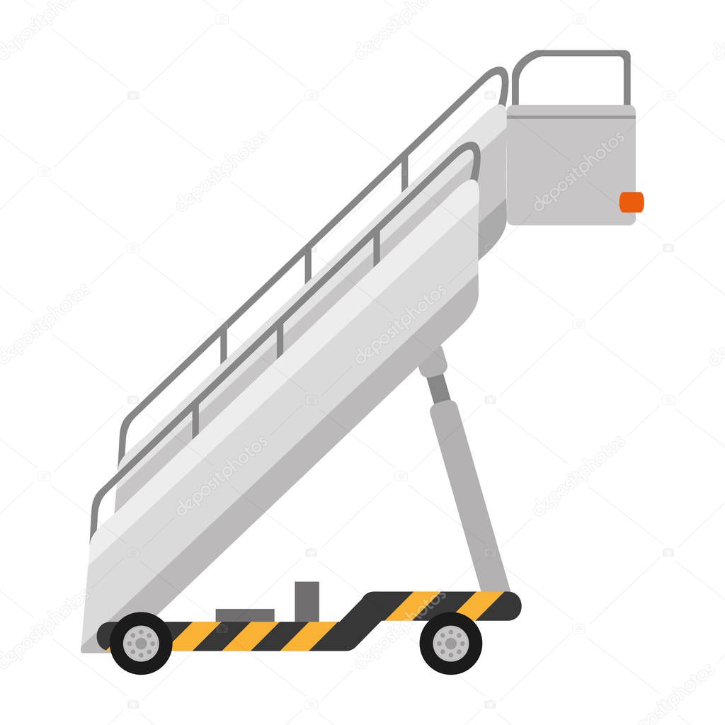 color airport stair travel object service vector illustration