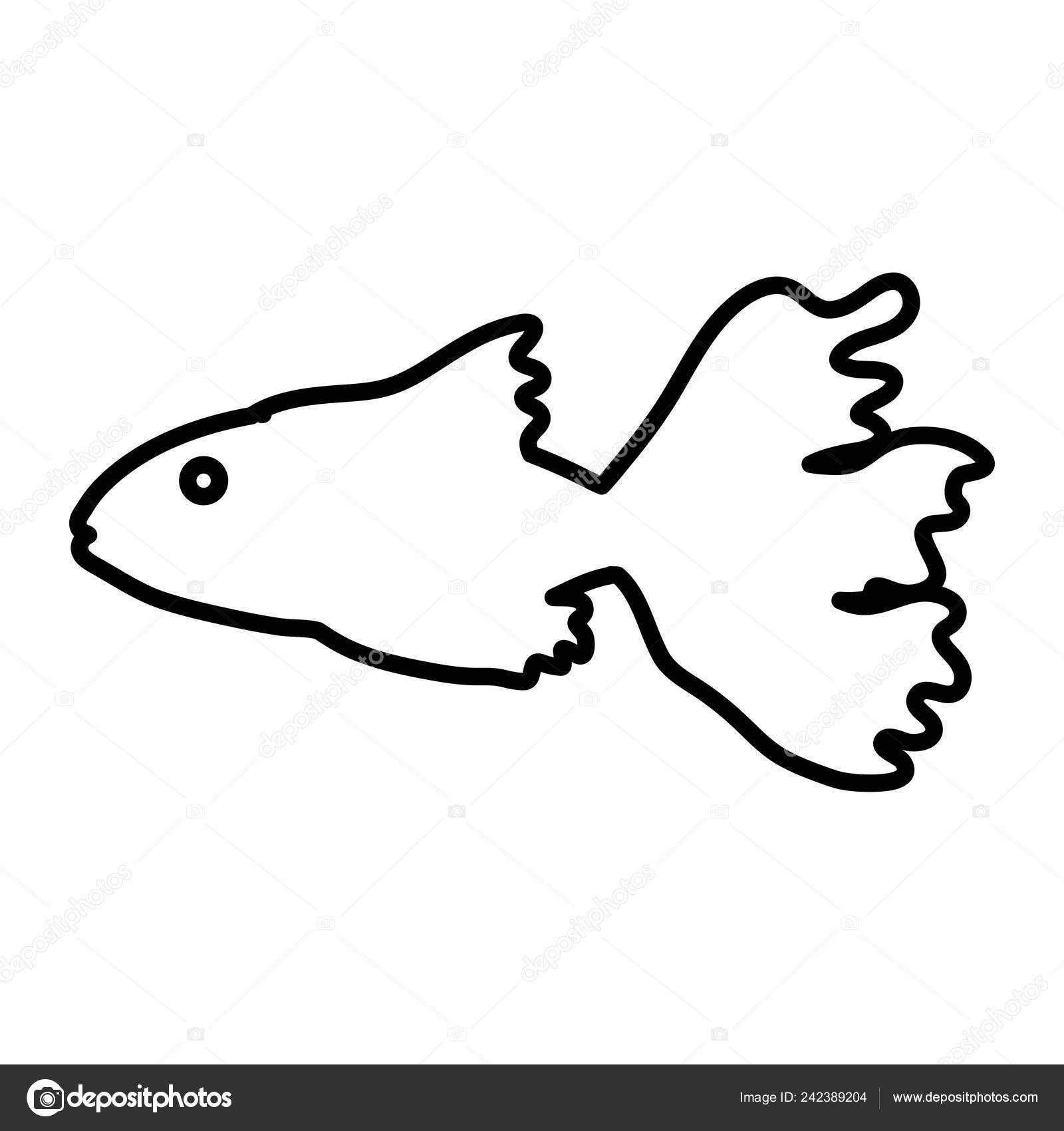 Tropical fish line icon nature and animal Vector Image