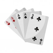 čtyři z druhu kasino karetní hra vektorové ilustrace