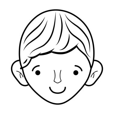 şirin adam kafa saç modeli tasarım vektör çizim ile satır
