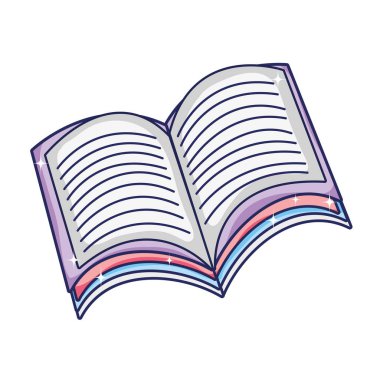 Açık kitap eğitim belgeleri stil vektör çizim