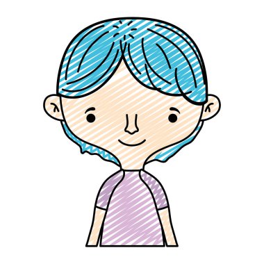 Doodle güzel erkek saç modeli tasarım ve t-shirt vektör çizim ile