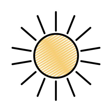 Parlatıcı sun ray weather simge vektör çizim doodle