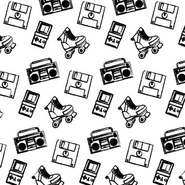 Grunge retro şey eski ekipman arka plan vektör çizim