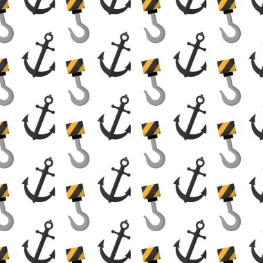 Vinç ve çapa nesne arka plan vektör çizim kanca