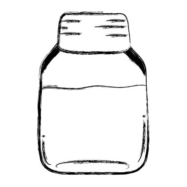 Grunge mason kavanoza sağlıklı taze meyve suyu vektör çizim ile