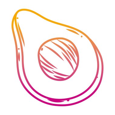 bozulmuş satır lezzetli dilim avokado organik meyve vektör çizim