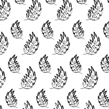 Grunge egzotik yaprak doğa stili arka plan vektör çizim