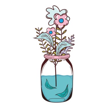 koru mason buket çiçekler güzellik illüstrasyon vektör