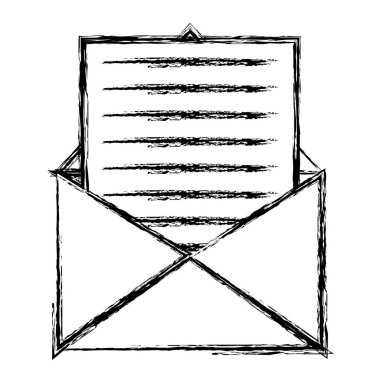Grunge e-posta iletisi mektup belge bilgi vektör çizim ile
